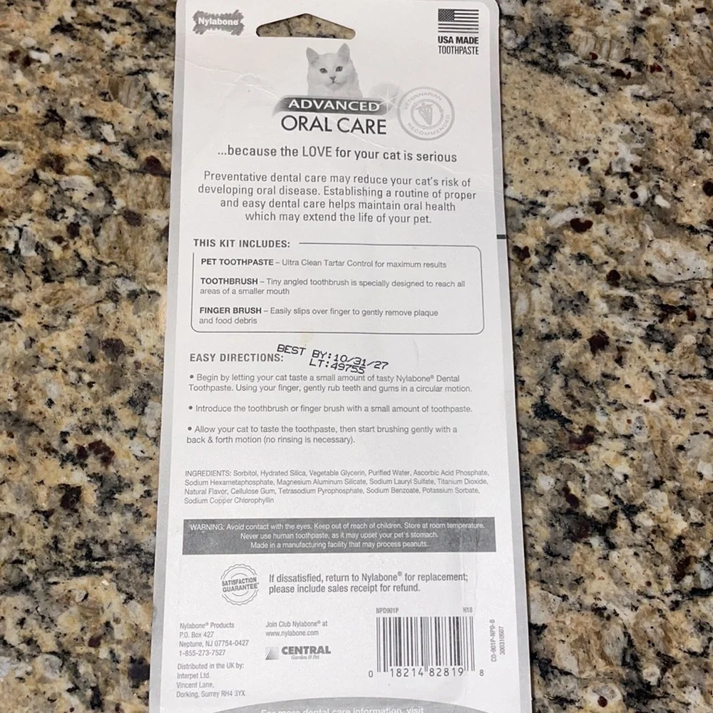 Cat toothbrush set